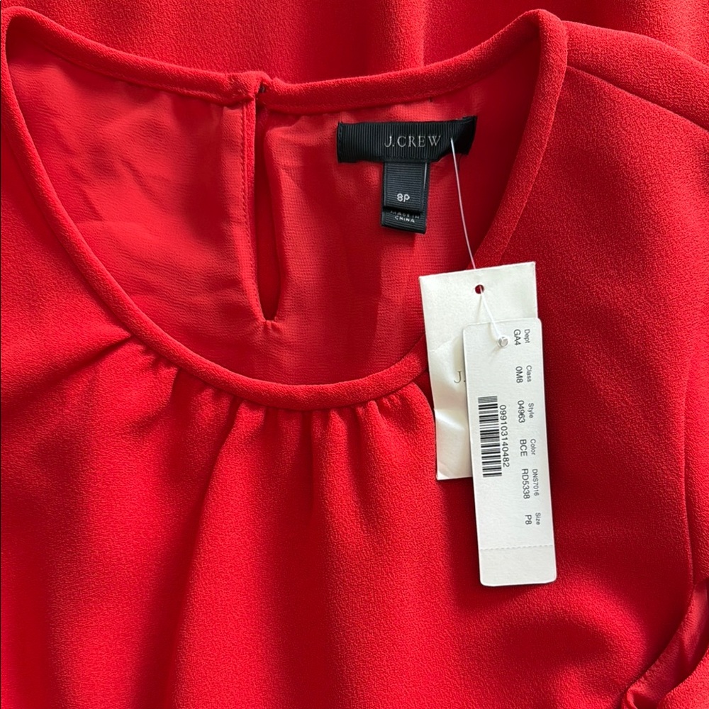 J. Crew Red Dress size 8P - Picture 3 of 8